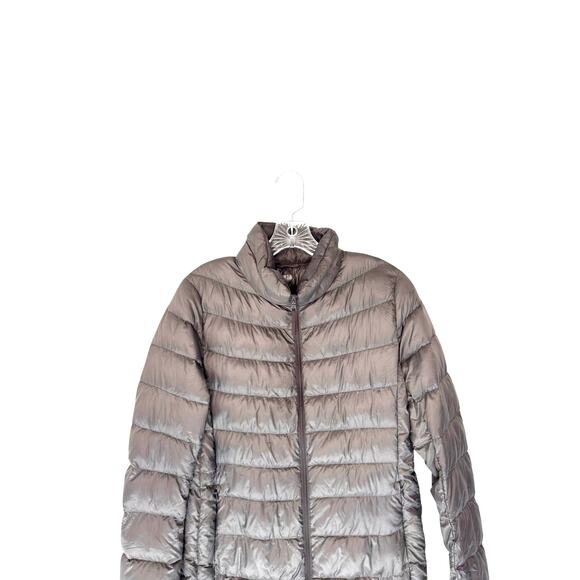 Uniqlo Puffer Jacket Women's Gray Light Packable Full Zip Winter Basic Medium - Picture 4 of 12